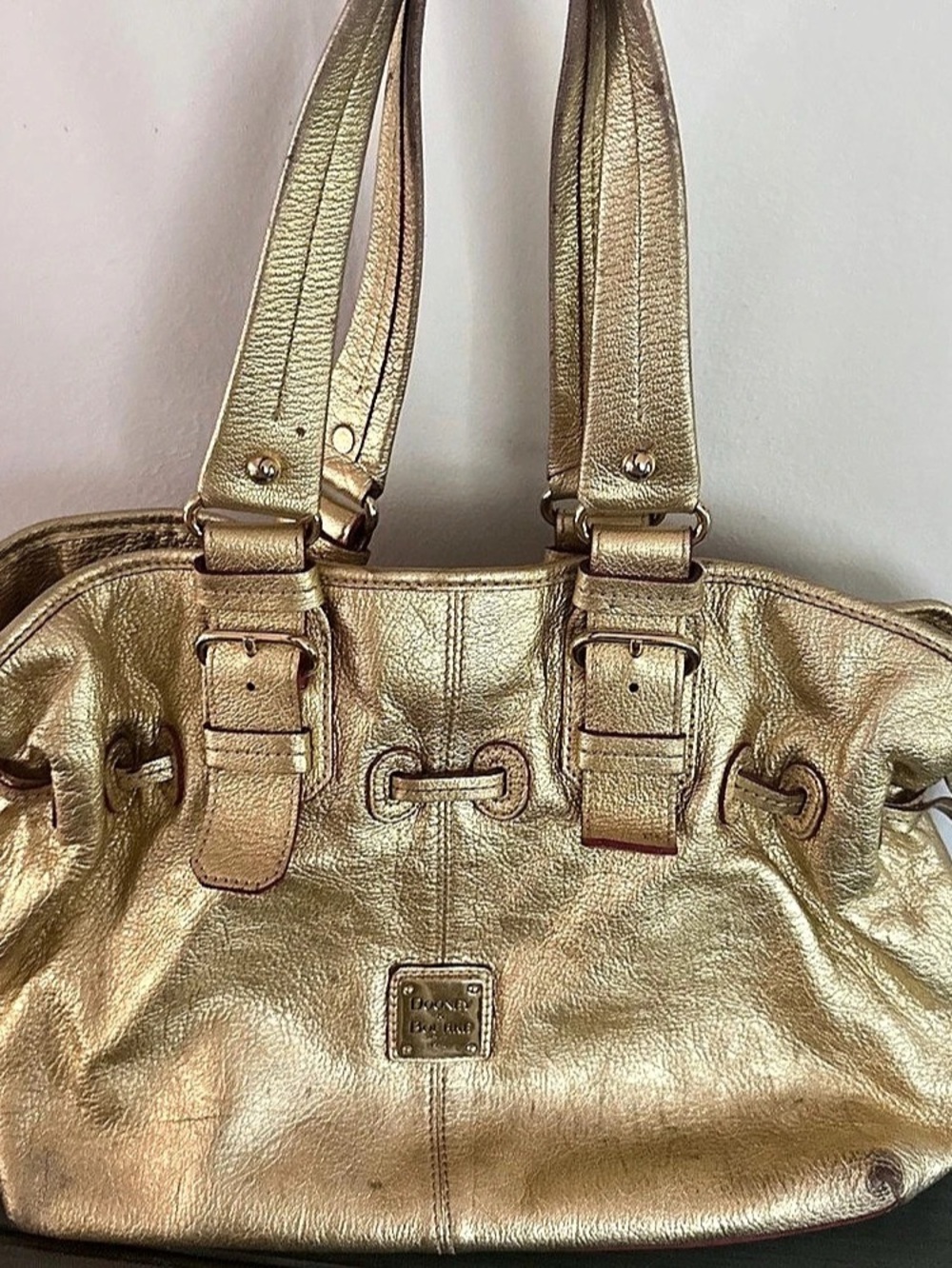 Dooney & Bourke Gold Leather Shoulder Bag